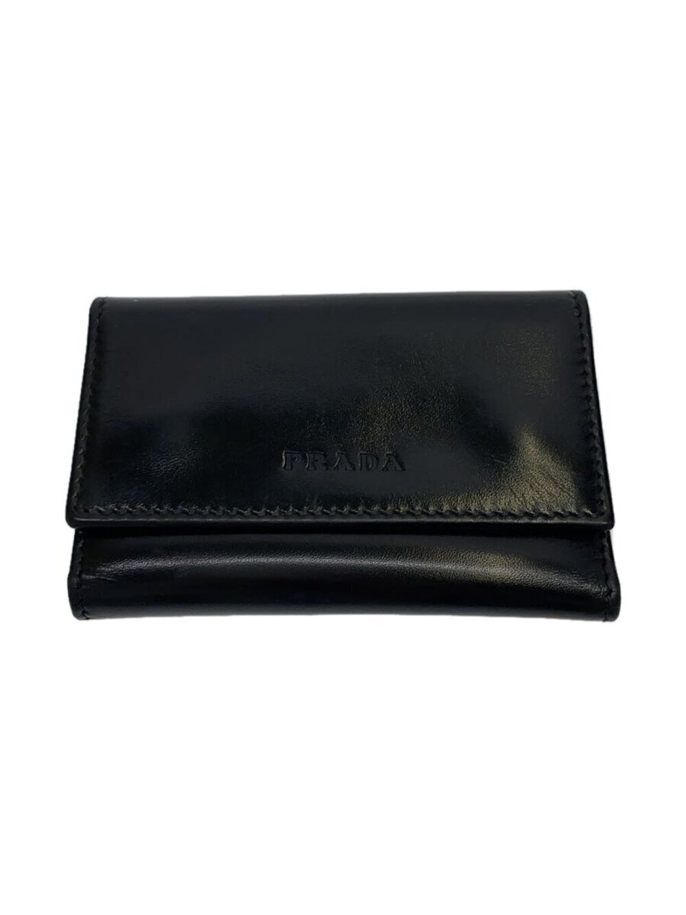 Prada Key Case Wallet Leather Black